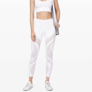 lululemon athletica Wunder Under High Rise Lace White Tights